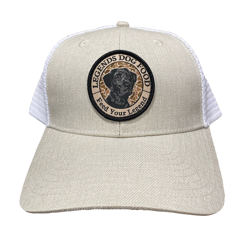 Kahki/White Old School Patch Hat
