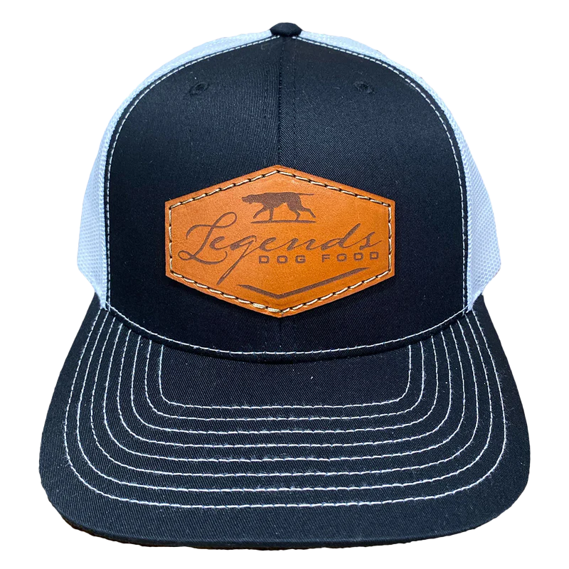 Black/White Leather Patch Hat