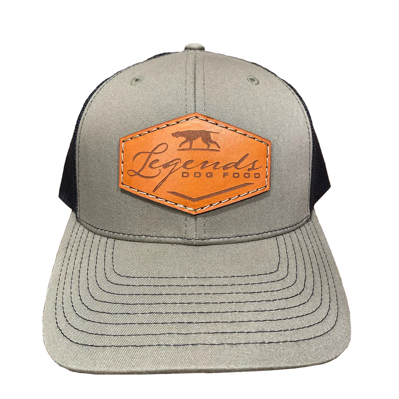 Loden/Black Leather Patch Hat