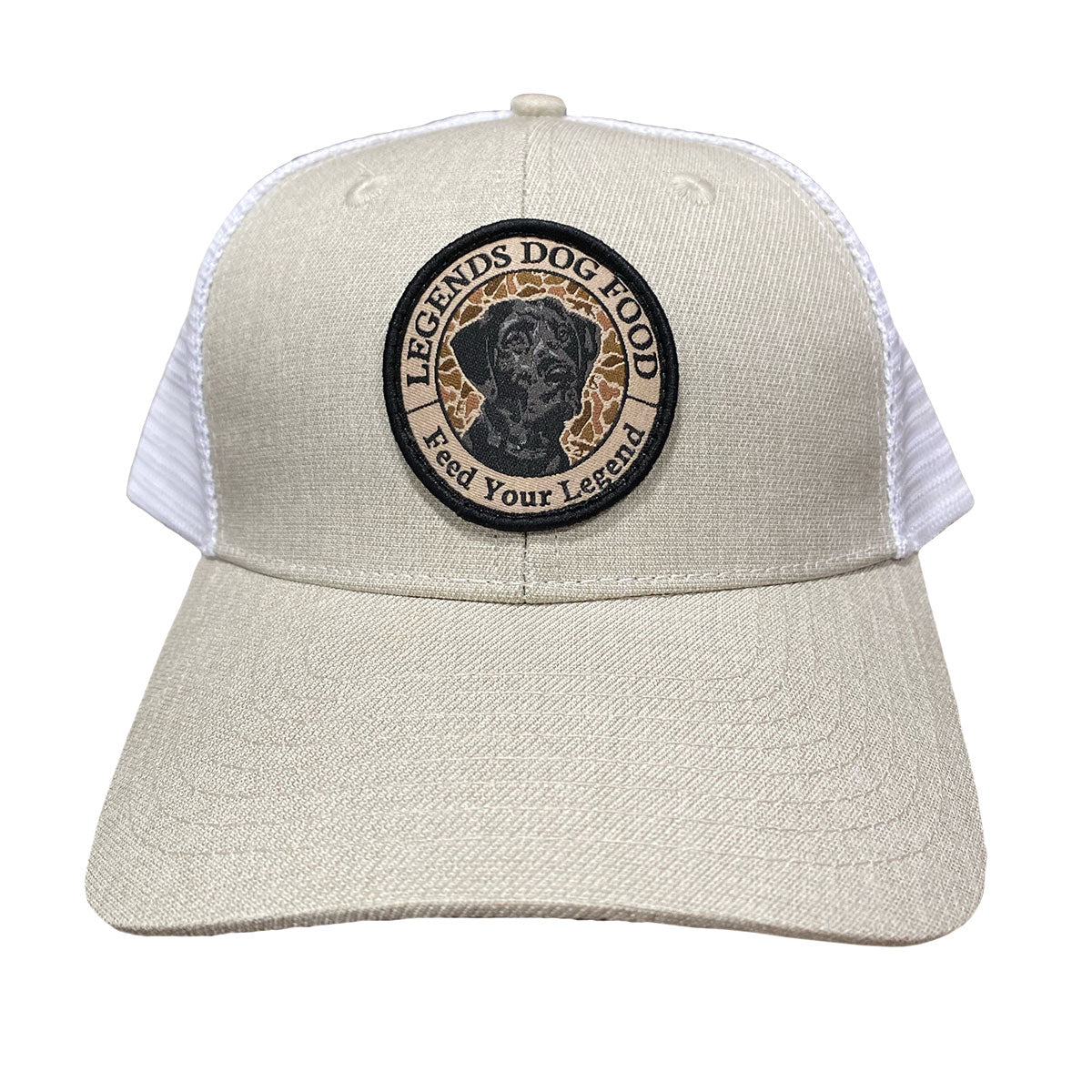 Kahki/White Old School Patch Hat